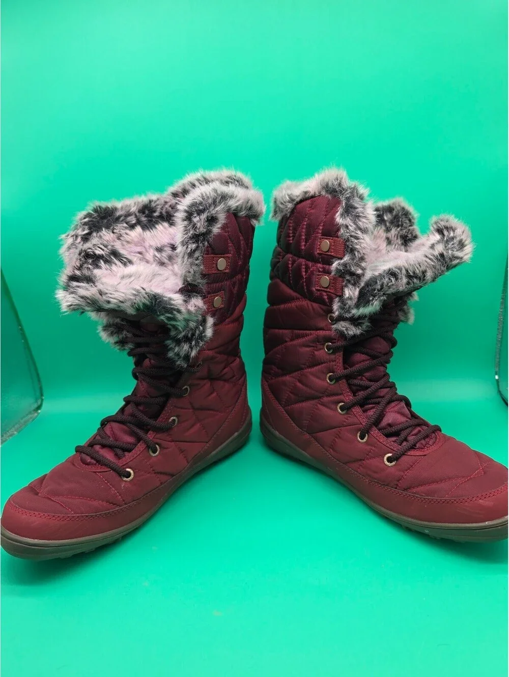 Columbia Minx Mid III Omni-Grip Winter Boots Women's Size 10 Burgundy